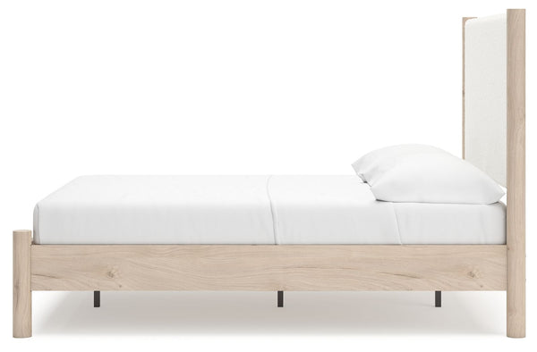 Cadmori - Two-tone - Full Upholstered Panel Bed