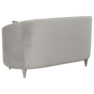 Avonlea - Upholstered Sloped Arm Loveseat Velvet - Pearl Silver