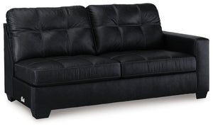 This right-arm facing sofa is made with faux leather upholstery. Pairs with other items in the series to make a sectional.<br><br><b>Additional Dimensions</b><br><ul><li>Arm height: 26-"</li><li>Seat depth: 21-"</li><li>Seat height: 20-"</li><li>Top of cu