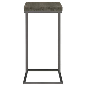 Pedro - Expandable C-Shaped Sofa Side Table - Weathered Gray