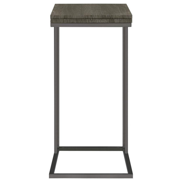 Pedro - Expandable C-Shaped Sofa Side Table - Weathered Gray