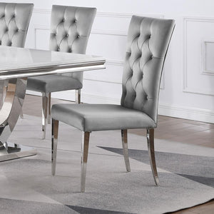  modern glam side chair set. Designed in a classic Parson style silhouette