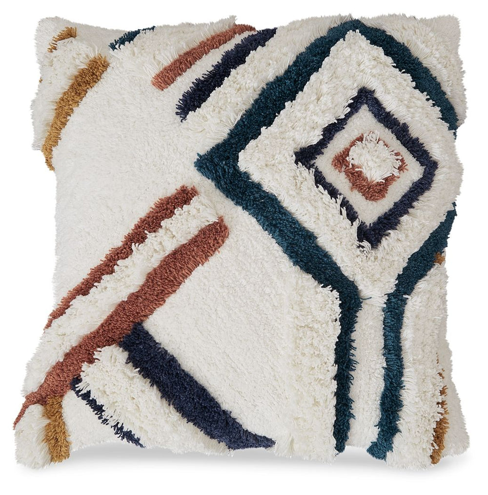 An artisanal take on textural interest, this pillow marries earthy tones with whimsical design. The abstract accent is right at home in boho-chic and casually cozy spaces.<br/><br/><b>Product Features</b><ul><li>Made of cotton</li><li>Soft polyfill</li><l