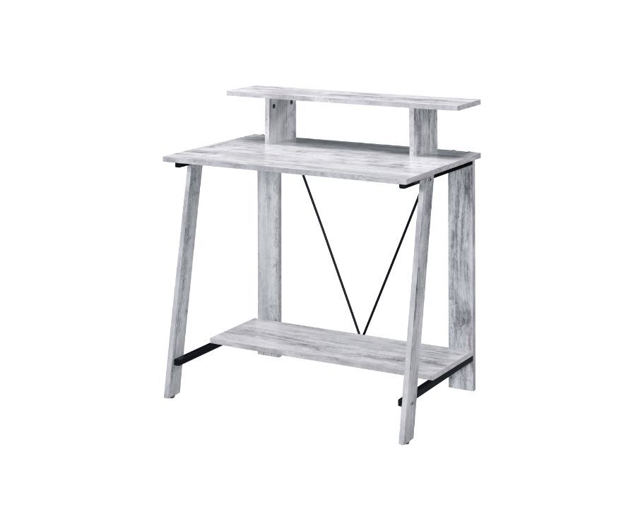 Expore your inspiration and creativity in a warm, soothing vibe that the Nypho Desk brings to your office. Filled with cozy tone and natural textures. the desktop is all crafted from wood in a homey and rustic finish. Designed with a stylish -"V-" shape, 