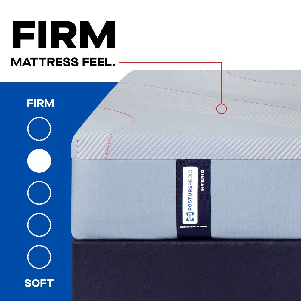 The Sealy Posturepedic Hybrid Firm mattress combines lasting comfort and superior support to help maintain natural body alignment and reduce nagging Bed AchesTM. The orthopedic-inspired Posturepedic Support System features exclusive PrecisionFit Coils, ar