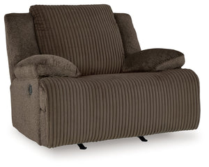 Experience unparalleled comfort with this rocker recliner. Itâ€™s a stylish and invitingly soft lookâ€”made all the more appealing by cozy corduroy cushions that feel great and add a touch of texture. The rich chocolate brown upholstery effortlessly blend