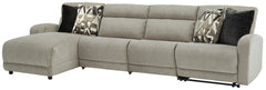 Delightfully modern. Exceptionally comfortable. When it comes to modular furniture with easy-elegant appeal, itâ€™s hard to beat this power reclining sectional. Wrapped in a decadently plush stone-tone fabric for neutral versatility, this chic sectional i