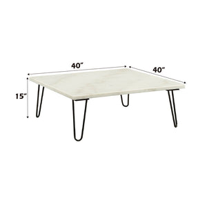 Telestis - Coffee Table - White Marble & Black