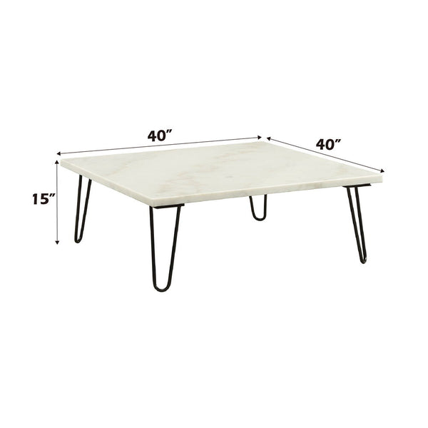 Telestis - Coffee Table - White Marble & Black