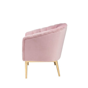 Colla - Accent Chair - Blush Pink Velvet & Gold