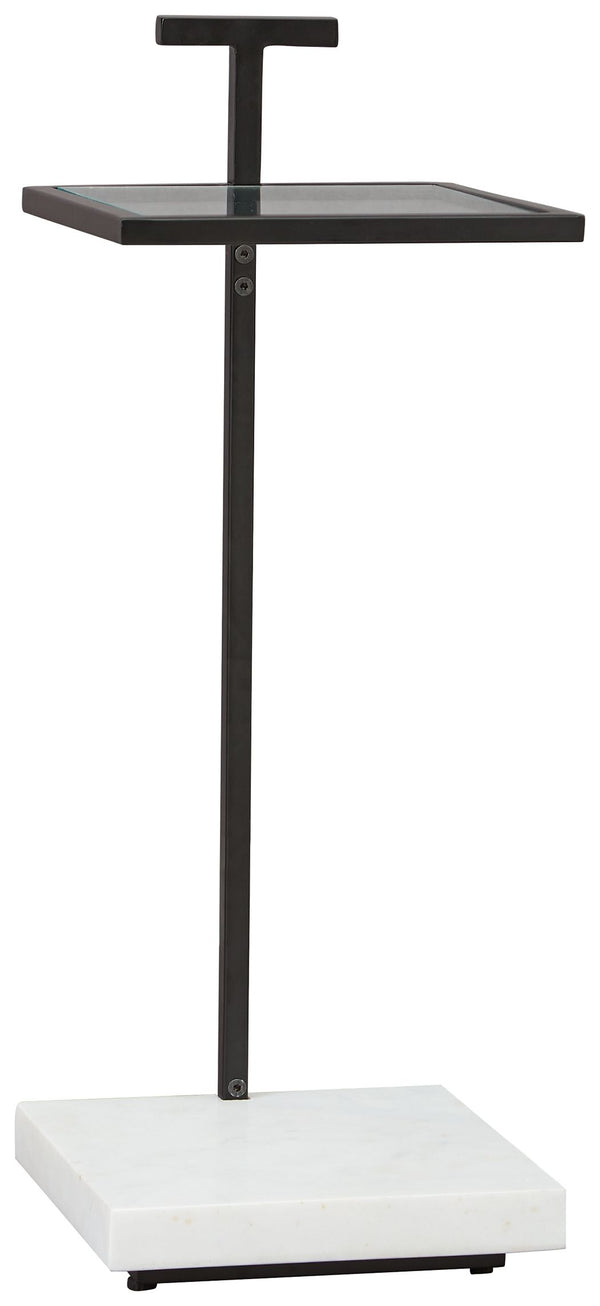 Searching for a surface to complement your contemporary aesthetic? This accent tableâ€™s clean-lined design, with a mix of natural stone and metal, offers an on-trend approach to functional furnishings. Decorate the surface with your favorite decor, or us