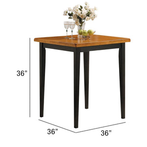  square leg table and four matching saddle style stools. The Table features a Solid Wooden Top an