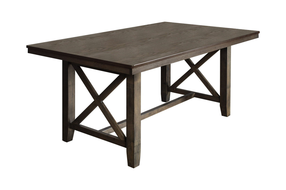 Introducing the Julius Dining Table, a marvel of durability and style for your dining area. Crafted from solid rubberwood and ash veneers, this table ensures unparalleled strength and stability. The multi-step walnut brown finish enhances the natural wood