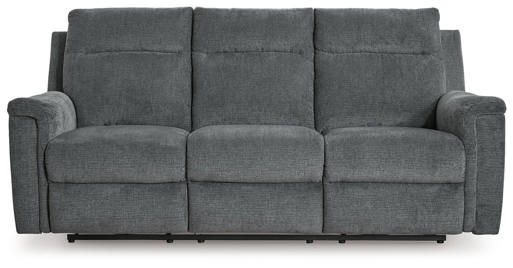 The ability to go from fully upright to relaxed and stretched out, all at the touch of a button, awaits. A beautiful blend of plush upholstery and casual style, this power reclining sofa invites you to sink into ultimate comfort. Whether you-'re hosting g