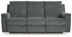 The ability to go from fully upright to relaxed and stretched out, all at the touch of a button, awaits. A beautiful blend of plush upholstery and casual style, this power reclining sofa invites you to sink into ultimate comfort. Whether you-'re hosting g