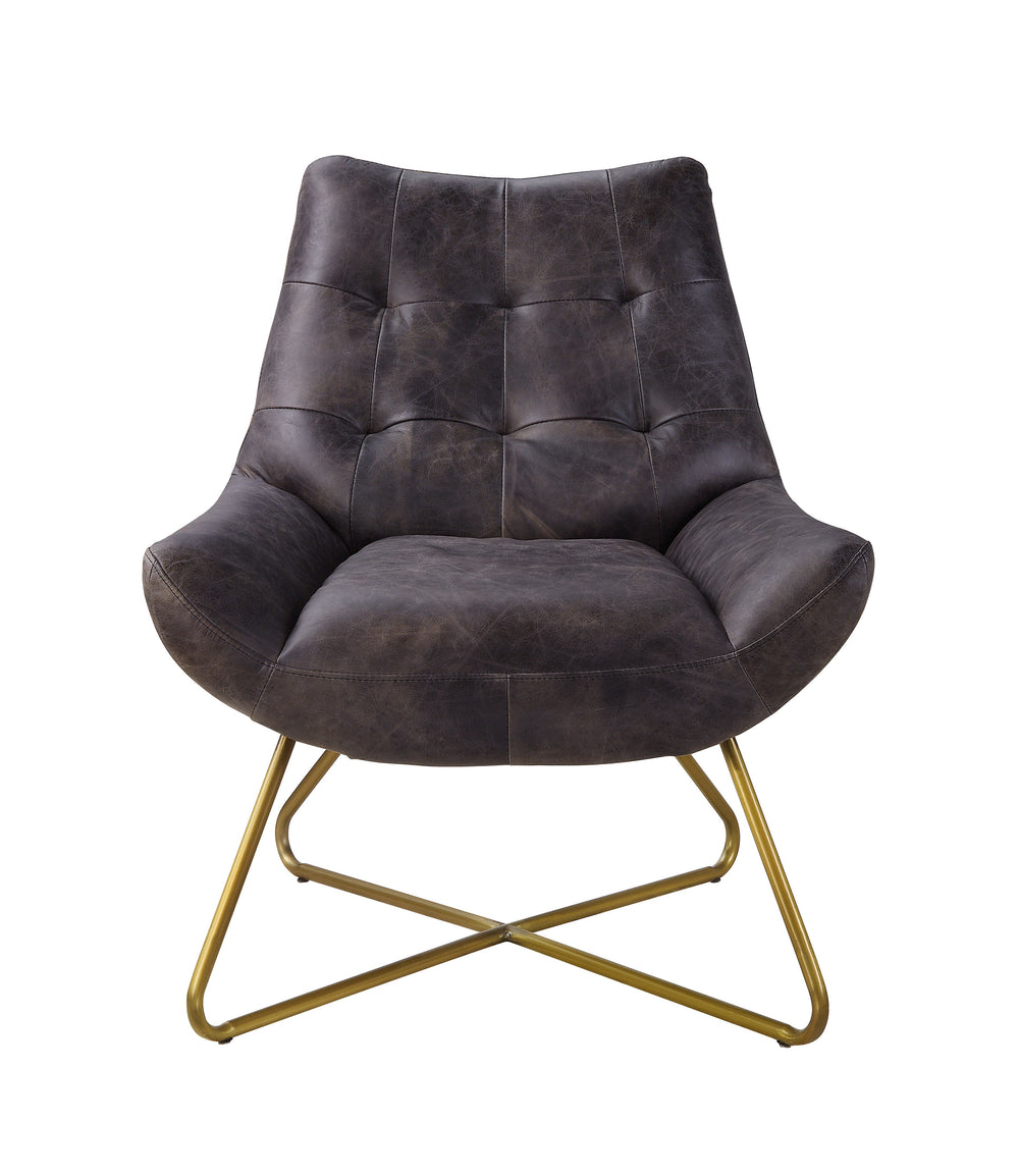 The Dhalsim armless lounge chair is the perfect accent seat thatâ€™s been missing from your modern home. Upholstered in smooth antique ebony top grain leather and accented with tufting on the tight seat-back, Dhalsim features full foam seat construction a