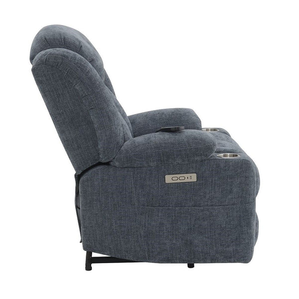 Omarion - Power Recliner With Lift & Heating & Massage - Blue