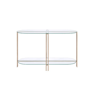 Veises - Sofa Table - Champagne - 47-"<br/><br/><b>Product Features</b><ul><li>Case: 1Pc/1Ctn</li><li>Finish: Champagne</li><li>Style: Contemporary</li><li>Materials: Metal, Glass</li></ul><br/>