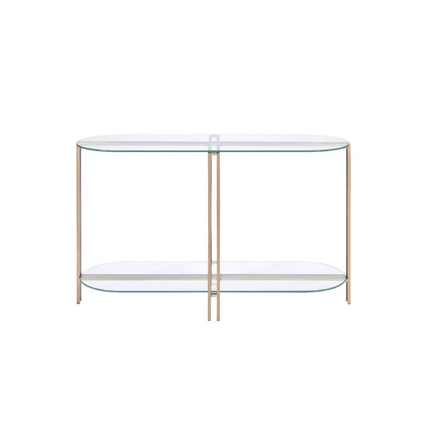 Veises - Sofa Table - Champagne - 47-"<br/><br/><b>Product Features</b><ul><li>Case: 1Pc/1Ctn</li><li>Finish: Champagne</li><li>Style: Contemporary</li><li>Materials: Metal, Glass</li></ul><br/>
