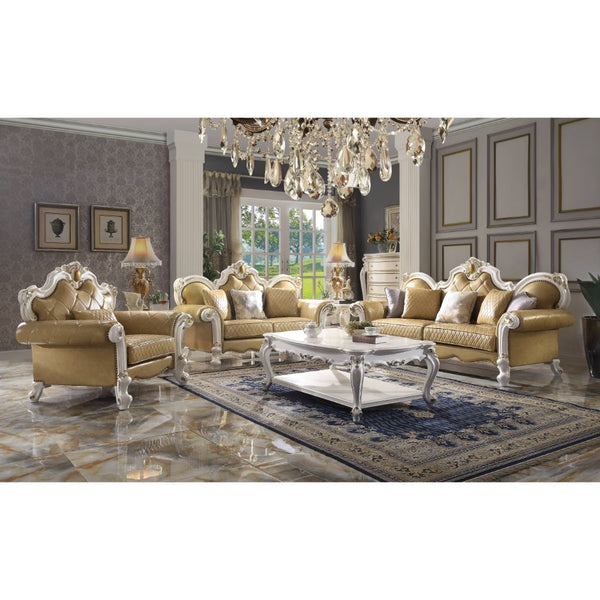 Picardy - Sofa - Antique Pearl & Butterscotch PU