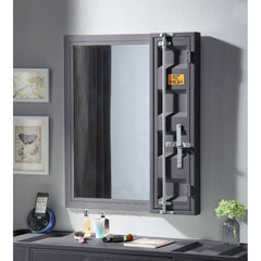 Mirror 5mm Storage: 1 Door, Full-Length Container Lock Shape: Rectangular Orientation: Vertical (Portrait) Metal Frame: Recessed Panels (Cargo Container Panels), Iron Plate (20 x 70mm), MDF<br/><br/><b>Product Features</b><ul><li>Case: 1Pc/1Ctn</li><li>Fi