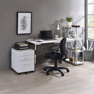 Tennos - Cabinet - White & Chrome Finish