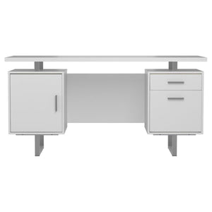 Lawtey - 2-Drawer Computer Desk - White High Gloss