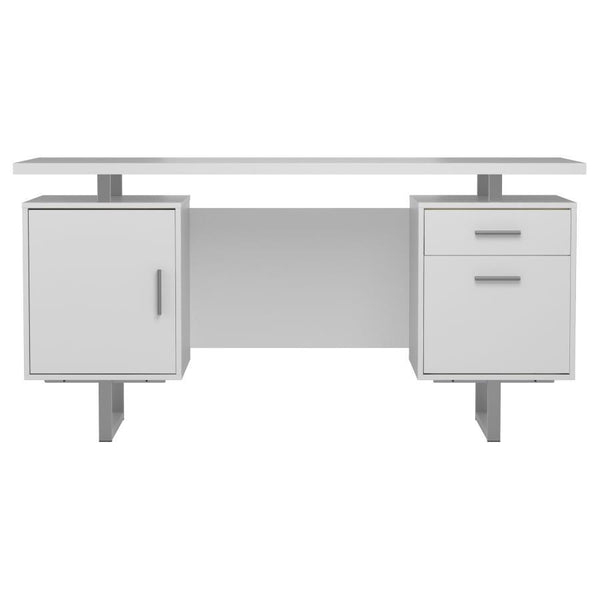 Lawtey - 2-Drawer Computer Desk - White High Gloss