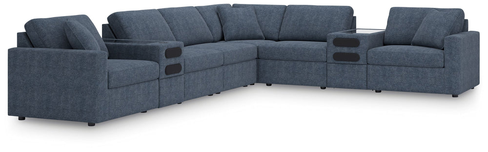Looking cool and contemporary is great. But when it comes down to it, youâ€™re all about low-maintenance lounging. With the performance fabric on this sectional with audio system, cleaning spills is a breeze. Its customizable modular design caters to your