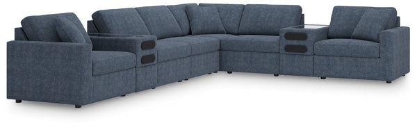 Looking cool and contemporary is great. But when it comes down to it, youâ€™re all about low-maintenance lounging. With the performance fabric on this sectional with audio system, cleaning spills is a breeze. Its customizable modular design caters to your