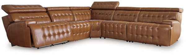 A mid-century modern update to a retro classic, this sectional is generously adaptable. Its combination of skillfully matched leather and faux leather upholstery exudes luxury and elegance. Deep seat cushions with dramatic tufting beckon you to relax and 