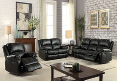 The Zuriel reclining sofa collection is a wonderful choice for any family room, combines luxurious faux leather with the comfort of padded, reclining seating. Comfortable contoured seats, soft to the touch while the reclining footrests offer full leg supp
