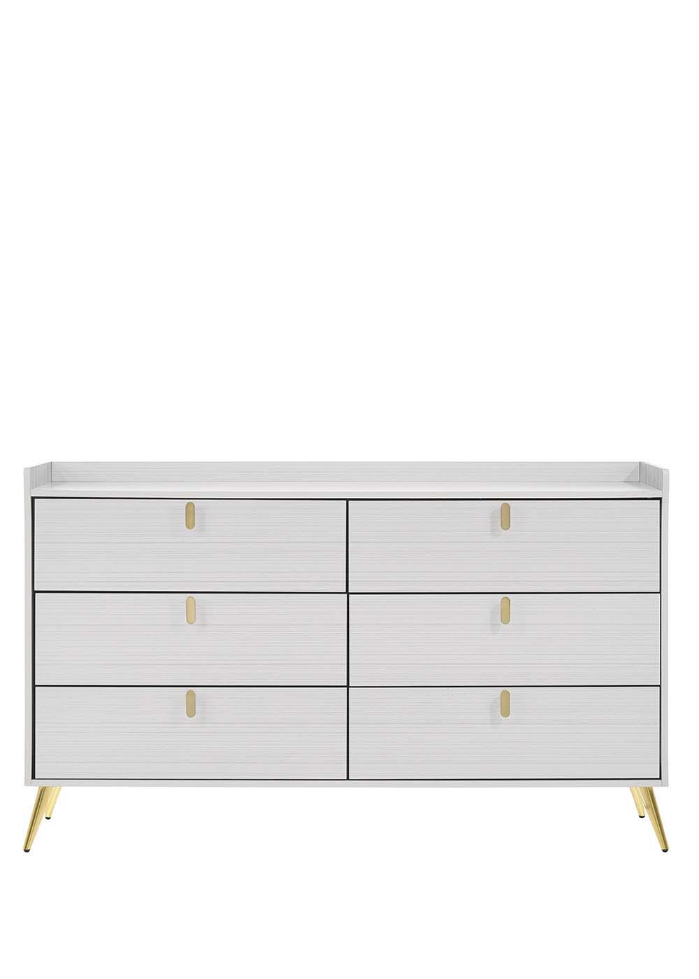 Black and gold are the embodiment of sophistication and chicness. Enjoy a good night-'s sleep with this Zeena contemporary bed. Gold-finished nailhead trim on the headboard lends a refined touch. Perched on beautiful and sturdy gold metal tapered legs tha