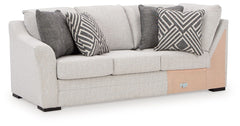 This left-arm facing sofa with corner wedge is made with Next-Gen Nuvellaâ„¢ (solution-dyed polyester) high-performance fabric. Pairs with other items in the series to make a sectional.<br><br><b>Additional Dimensions</b><br><ul><li>Arm height: 27-"</li><