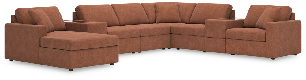 Looking cool and contemporary is great. But when it comes down to it, youâ€™re all about low-maintenance lounging. With the performance fabric on this sectional with chaise, cleaning spills is a breeze. Its customizable modular design caters to your ever-