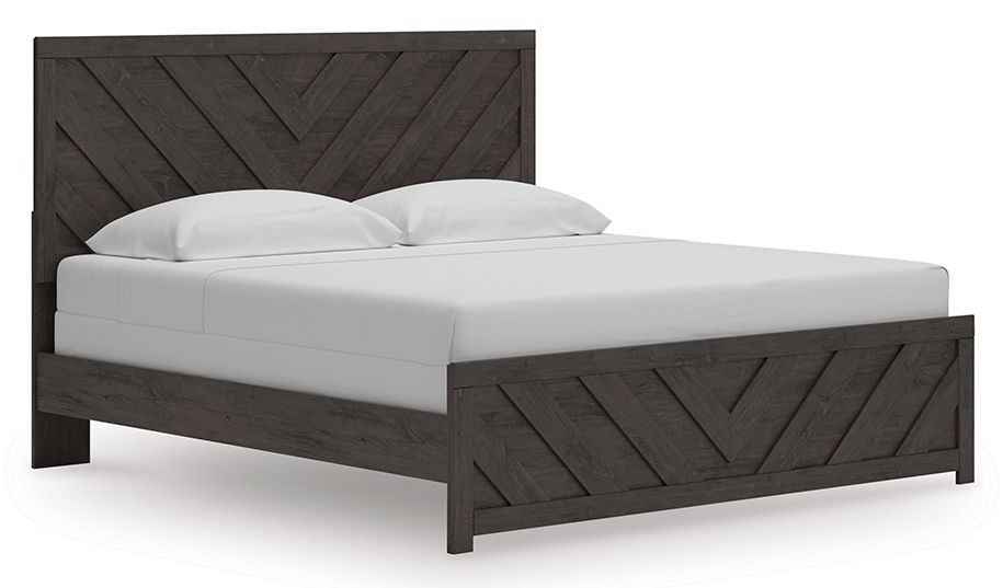 Designed with everyday style in mind, this king panel bed is a simply chic approach to modern living. A dark charcoal finish blends black and brown undertones to create a versatile look that effortlessly pairs with your existing pieces. And for an extra d