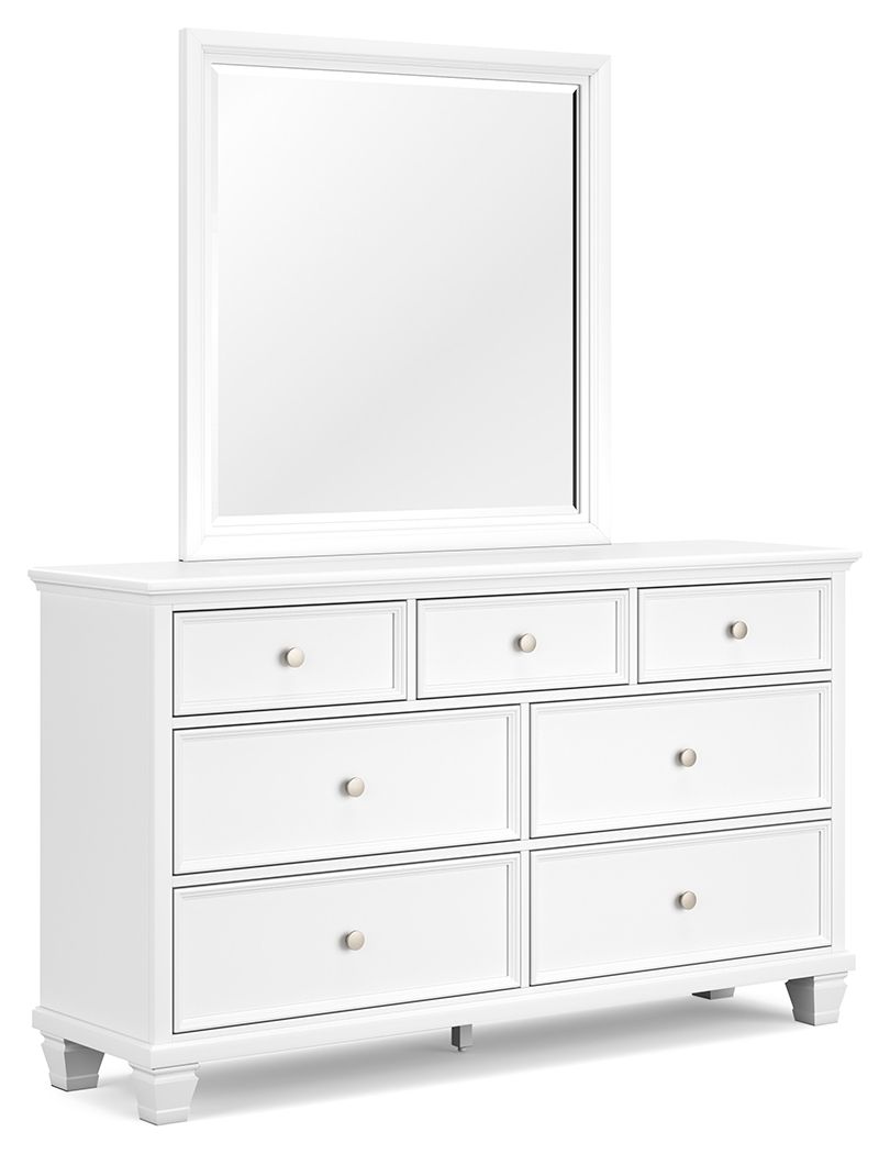 The casual design of this dresser and mirror introduces a time-honored look to your restful retreat. Spacious enough to hold all your essentials, the beautifully crafted piece is built to last. Distinctive framing gives its drawer fronts brilliant dimensi