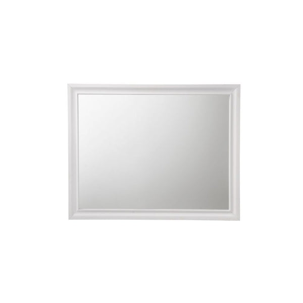 Mirror Not Beveled<br/><br/><b>Product Features</b><ul><li>Case: 1Pc/1Ctn</li><li>Finish: White</li><li>Style: Contemporary</li><li>Materials: Wood, Mirror, Veneer, Composite Wood</li></ul><br/>