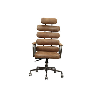  Adjustable Height (Pneumatic Lift) â€¢ Padded Back & Seat: Top Grain Leather Cushion