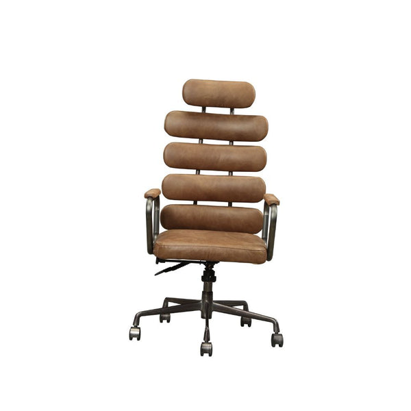  Adjustable Height (Pneumatic Lift) â€¢ Padded Back & Seat: Top Grain Leather Cushion