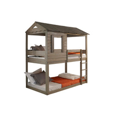 Make bedtime fun again with the Darlene Bunk Bed. This sturdy piece is expertly crafted with selected solid pine wood. Guardrails are included for added safety, as well as a ladder for easy access to and from the top bed. Perfectly complemented by a Multi