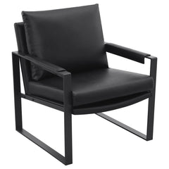 Cool modern style turns the Rosalind accent chair into a tasteful choice for your casual living room or home office. Begin with the lush feel of eco-friendly smooth vegan leather upholstery. This accent chair borrows from a retro motif yet updates any spa