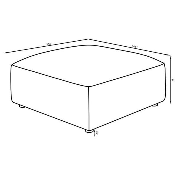Jennifer - Square Upholstered Ottoman - Terracotta