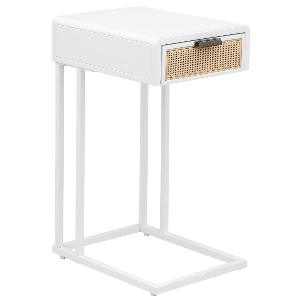 This C-shape side table effortlessly combines style and functionality, making it the perfect accent for your living space. Constructed with a sturdy heavy gauge metal frame, it offers lasting durability while maintaining a sleek, modern profile. The singl