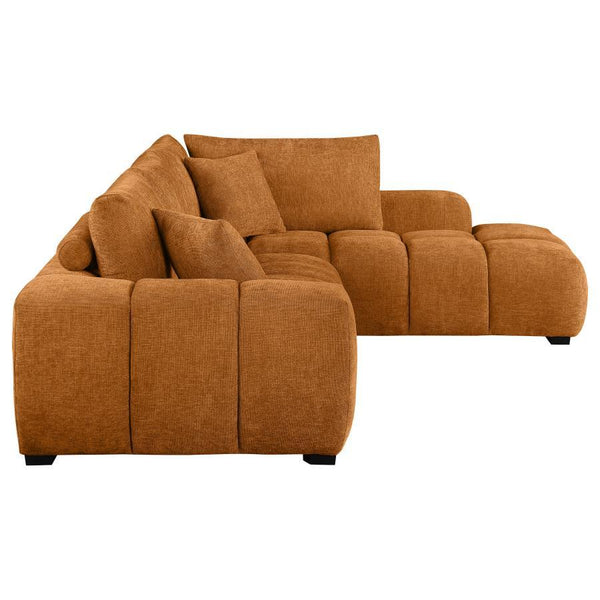Camacho - Upholstered Chaise Sectional Sofa - Orange