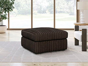 Wrapped in luxuriously soft jumbo corduroy, this oversized accent ottoman takes cozy and inviting to a higher level. This sumptuous piece is perfect for unwinding after a long day, with an exceptionally textured cushion that delivers pure indulgence. Now 