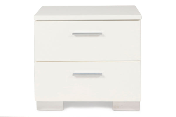  this nightstand features a smooth