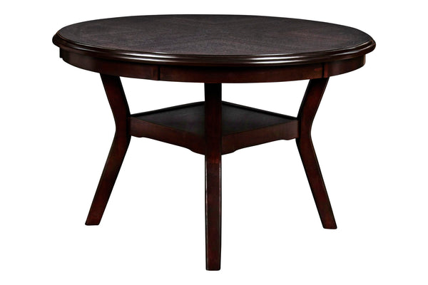  and a handy storage shelf located under the table top to store dinnerware or decor. The dining table apron