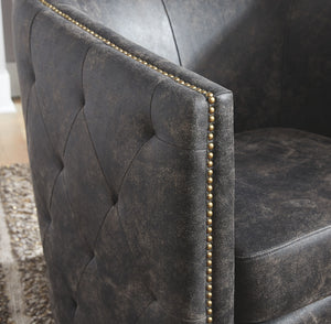 Brentlow - Distressed Black - Swivel Accent Chair
