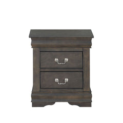 Bring casual elegance into your home with the Louis Phillipe bedroom collection. This two drawers nightstand offers any bedroom a sophisticated look. Finished in a classic finish with metal hardware, the simple moldings and luxurious pull handles add subt